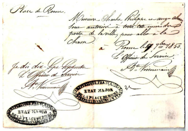 6 - Lascia passare Carlo, Filippo, Angelo 17.9.1850 copia