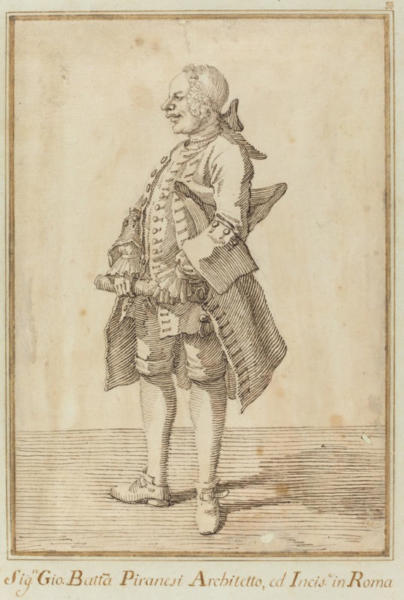 Giovan Battista Piranesi nella caricatura di Pier Leone Ghezzi