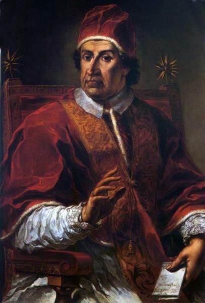 Papa Clemente XI, secondo papa curato dal Duarte Lopes Rosa,  ritratto da Pier Leone Ghezzi